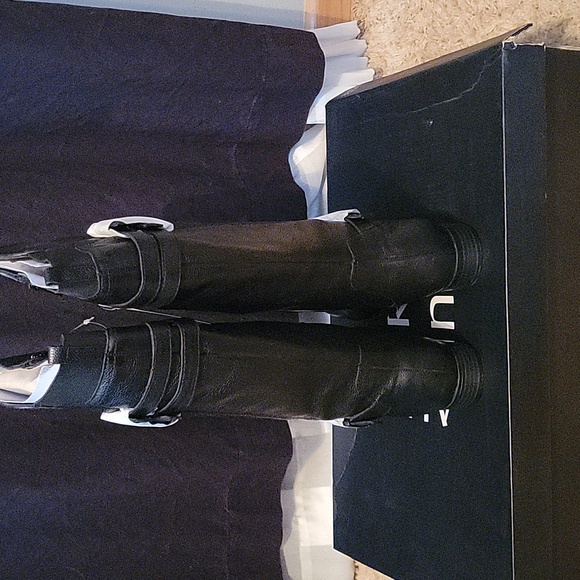 Wide Calf Black Knee High Boots - Picture 7 of 10